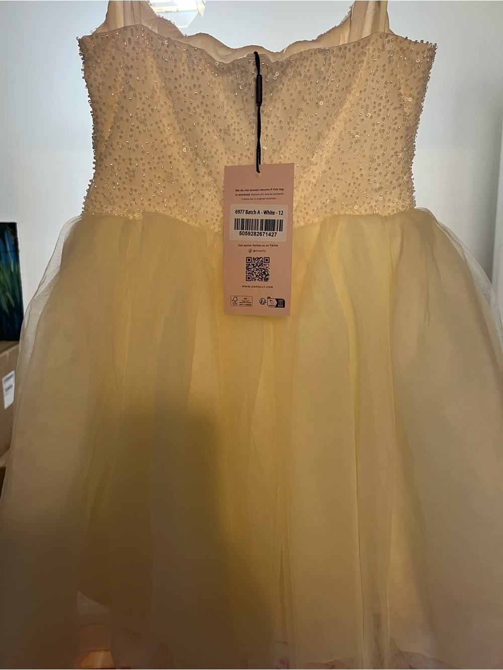 Oh Polly Ivory Beaded Mini Dress - Picture 4 of 9
